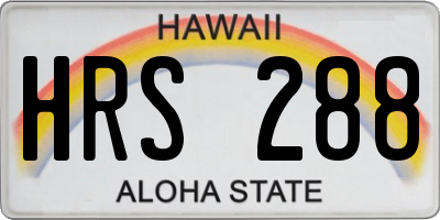 HI license plate HRS288