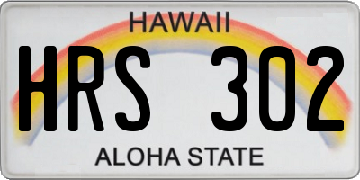 HI license plate HRS302