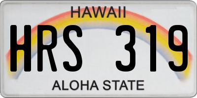 HI license plate HRS319
