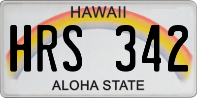 HI license plate HRS342