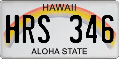 HI license plate HRS346
