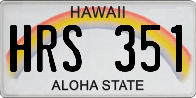 HI license plate HRS351