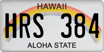 HI license plate HRS384