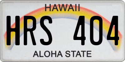 HI license plate HRS404