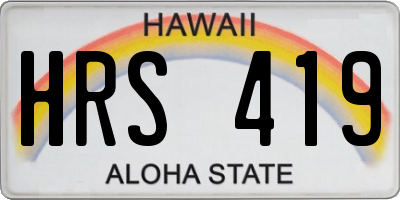 HI license plate HRS419