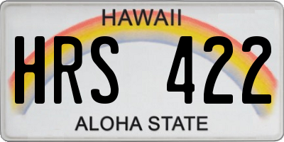 HI license plate HRS422