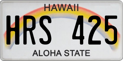 HI license plate HRS425