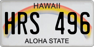 HI license plate HRS496