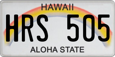 HI license plate HRS505
