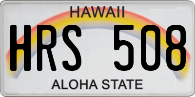 HI license plate HRS508