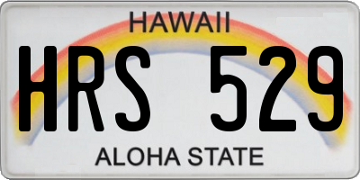 HI license plate HRS529