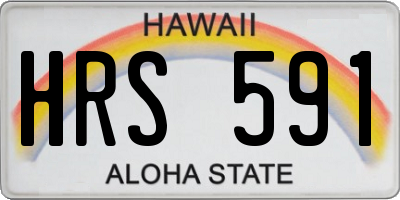 HI license plate HRS591