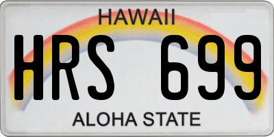 HI license plate HRS699