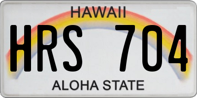 HI license plate HRS704