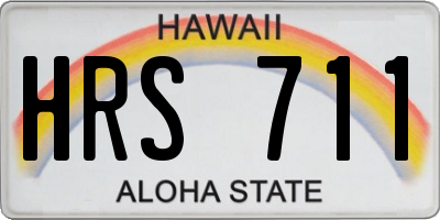 HI license plate HRS711