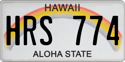 HI license plate HRS774