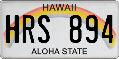 HI license plate HRS894