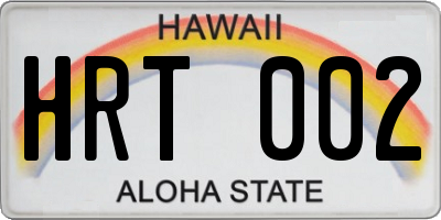 HI license plate HRT002