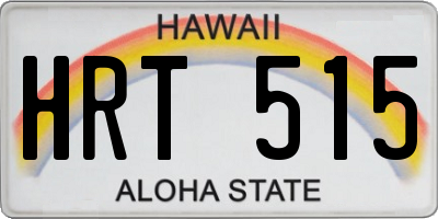 HI license plate HRT515