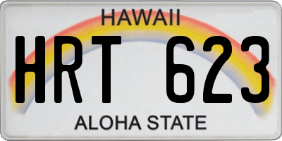 HI license plate HRT623