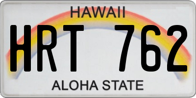 HI license plate HRT762