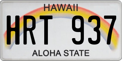 HI license plate HRT937