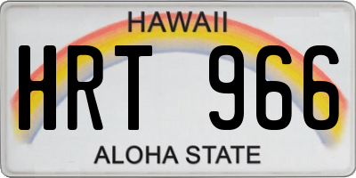 HI license plate HRT966