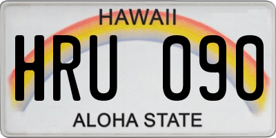 HI license plate HRU090