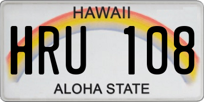 HI license plate HRU108