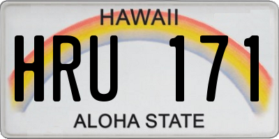 HI license plate HRU171