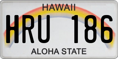 HI license plate HRU186