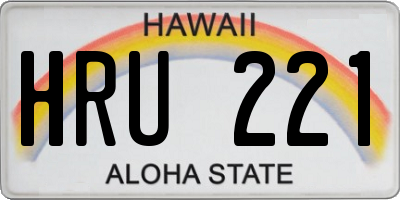 HI license plate HRU221