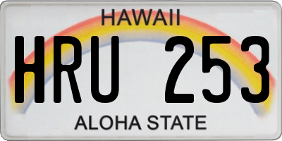 HI license plate HRU253