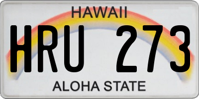 HI license plate HRU273