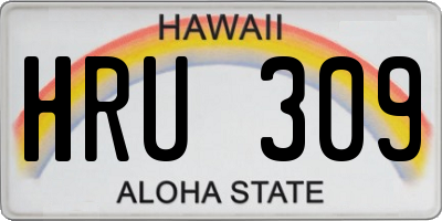 HI license plate HRU309