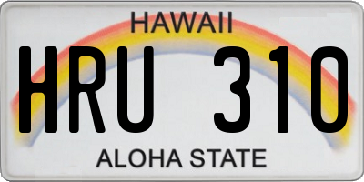 HI license plate HRU310