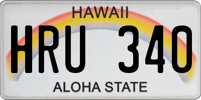 HI license plate HRU340