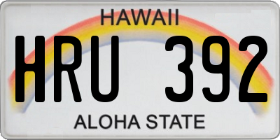HI license plate HRU392