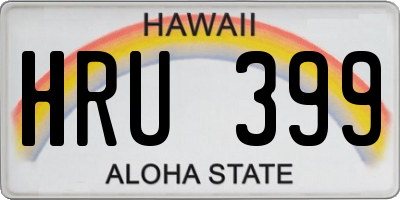 HI license plate HRU399