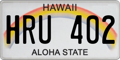 HI license plate HRU402