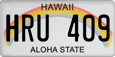 HI license plate HRU409