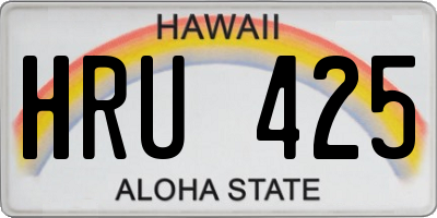 HI license plate HRU425