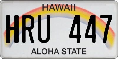 HI license plate HRU447