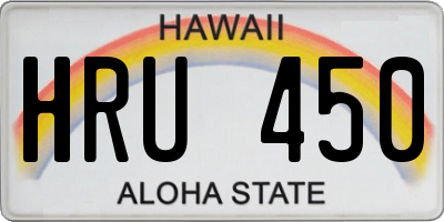 HI license plate HRU450