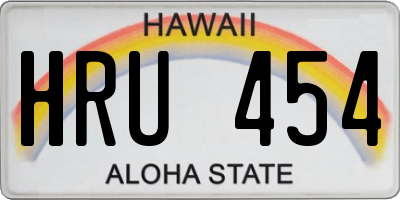 HI license plate HRU454