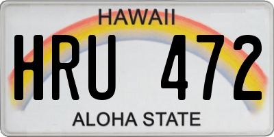 HI license plate HRU472