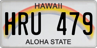 HI license plate HRU479