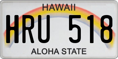 HI license plate HRU518