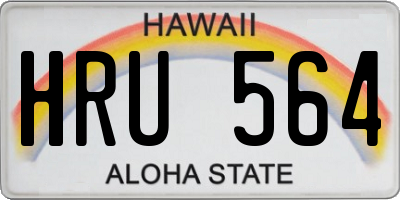 HI license plate HRU564