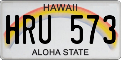 HI license plate HRU573